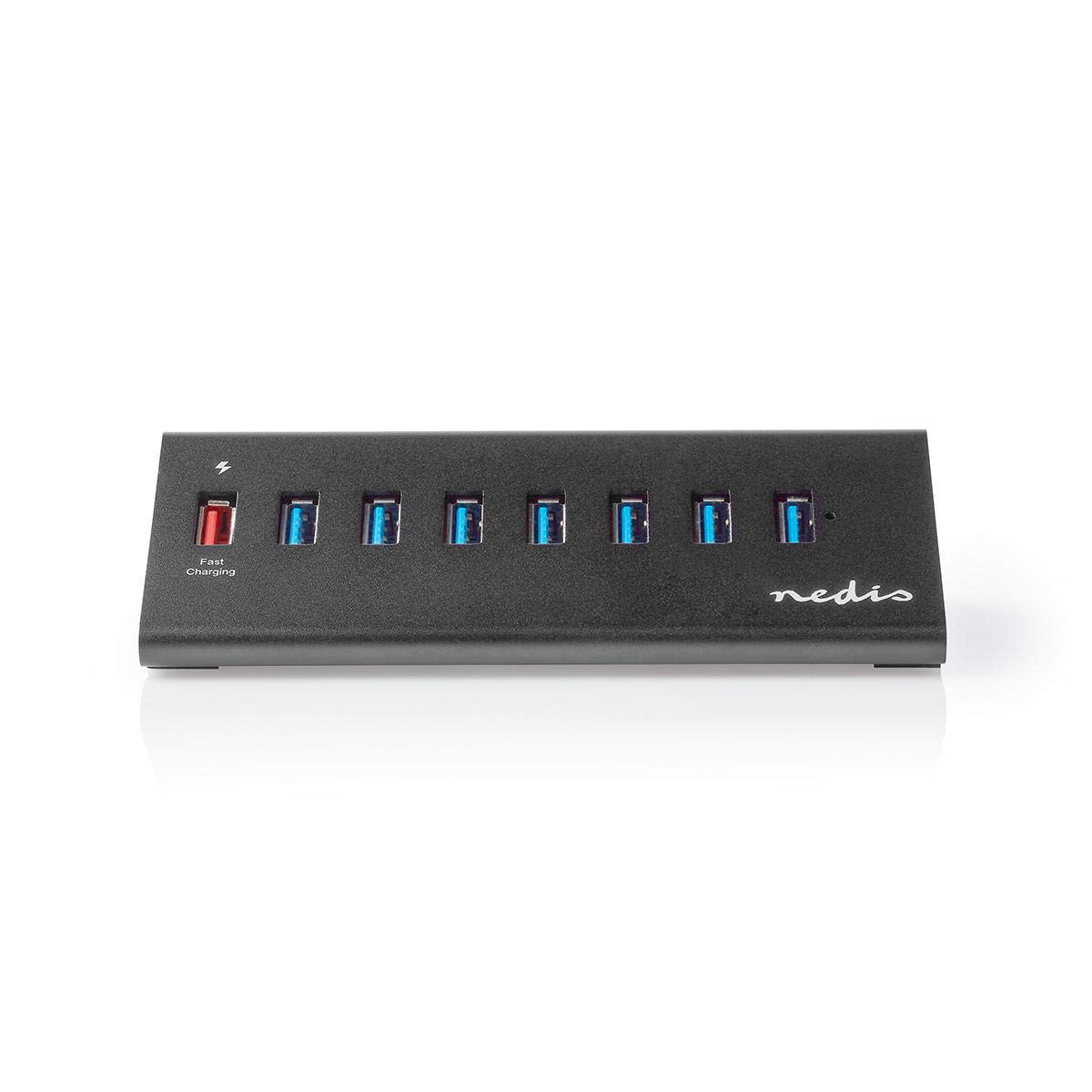 Nedis UHUBUP3810BK hub & concentrateur USB 3.2 Gen 1 (3.1 Gen 1) Micro-B 5000 Mbit/s Noir