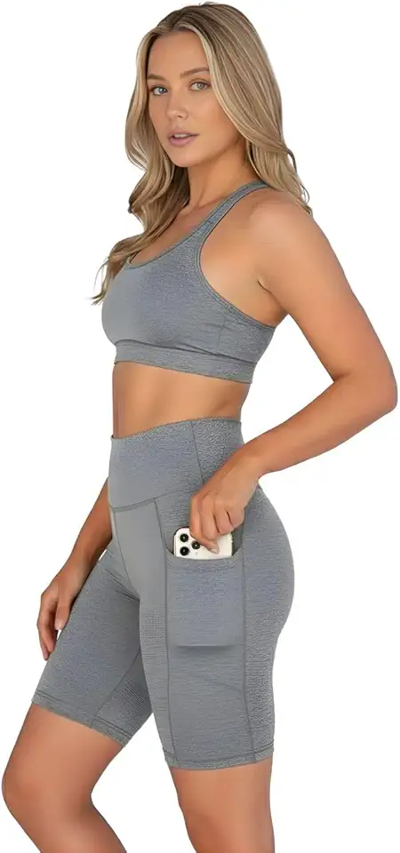 Bermuda Fitness Feminina Com Bolsos Laterais Para Celular