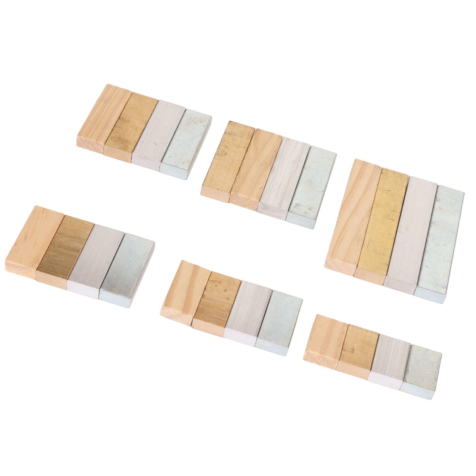 KIMISS Juego de Cubos de Densidad para Experimentos - 24 Piezas de Bloques de Cobre, Aluminio, Hierro y Madera - Herramientas de Medición de Densidad de Precisión para Uso Educativo y de Laboratorio