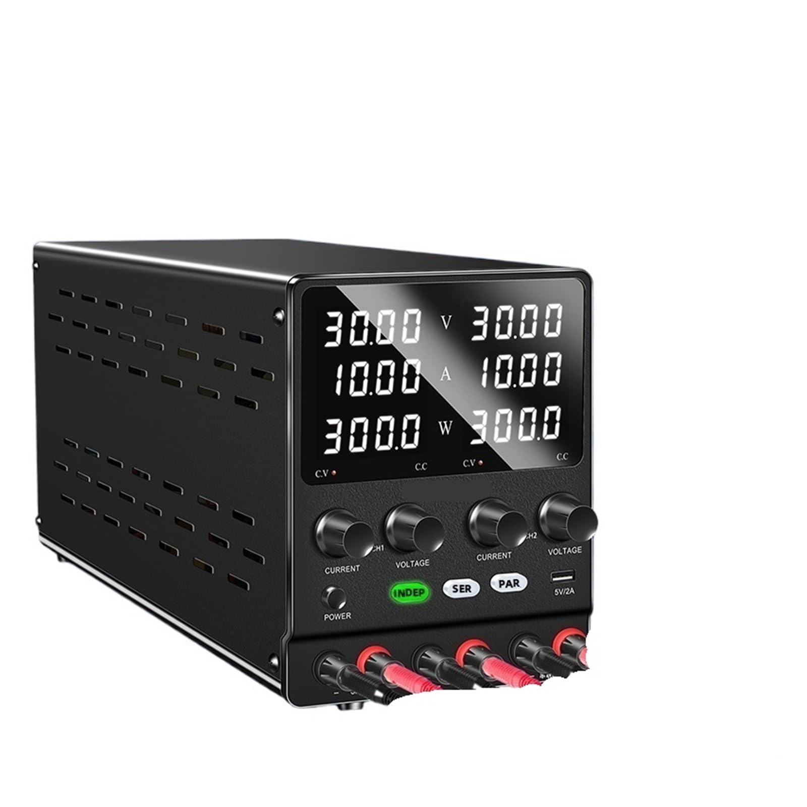 Fuente de alimentación de Doble Canal 30V10A DC, Salida múltiple Variable Ajustable, conexión paralela en Serie regulada, 60V(SPS3010-2KD 30V10A,220V)