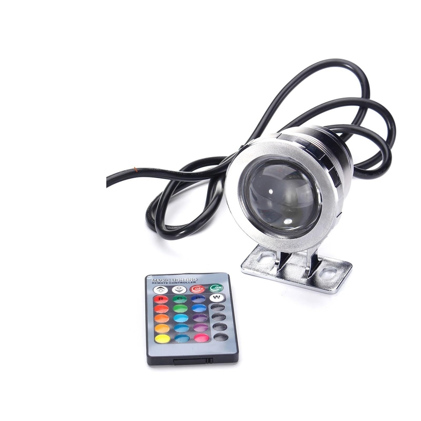JOLIANE 10W 20W RGB LED Flood Light Underwater Fountain Pool Pond Aquarium Spotlight Bulb Lamp Outdoor Garden(Silver,20w)