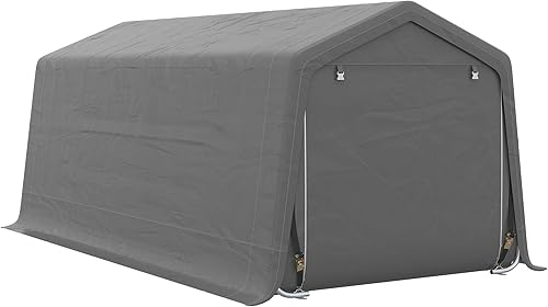 Outsunny Garaje portátil de 10 x 20 pies, tienda de campaña de almacenamiento resistente, refugio de almacenamiento para patio con cubierta de