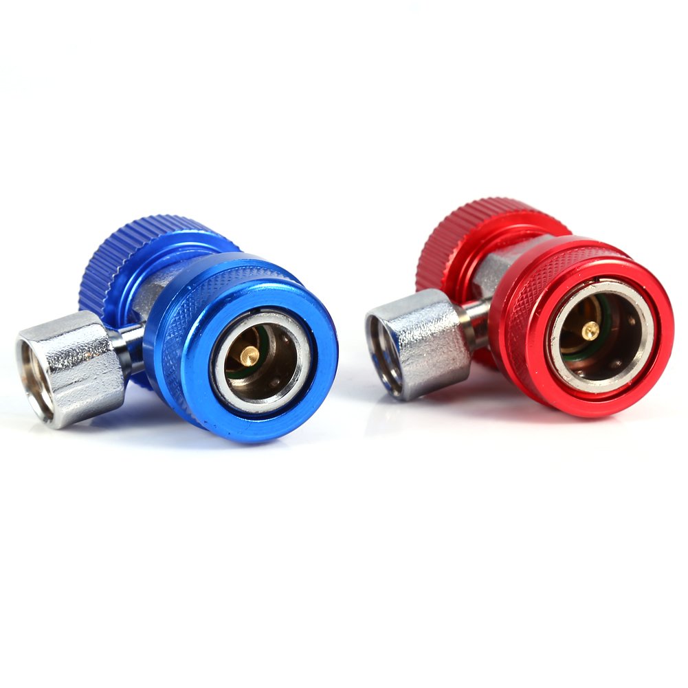 Raccordi adattatore 134A R134A 2x Connettore adattatore alto basso per AC Aria condizionata Attacco rapido regolabile Gas ricarica refrigerante