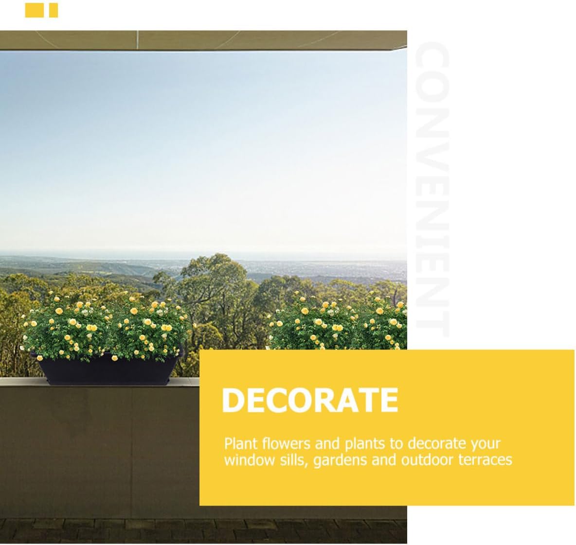 3pcs Rectangular Plastic Plant Nursery Pots Deep Gray Vegetable Planters with Drainage Tray for Indoor and Outdoor Gardening for Succulent and Flower Display