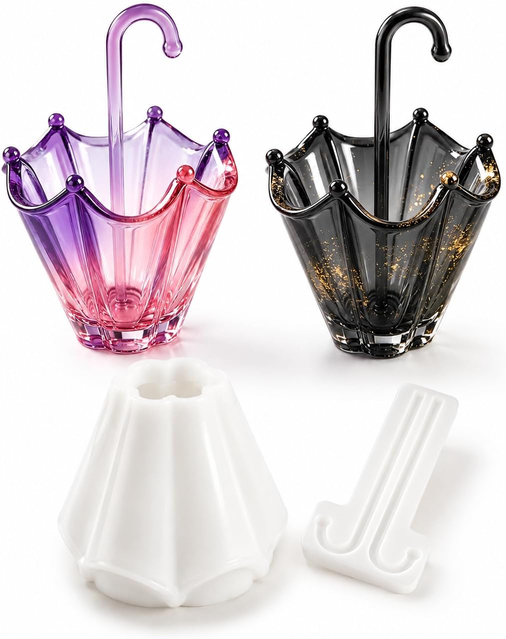 2 Pcs 3D Umbrella Resin Molds, Inverted Silicone Molds for Epoxy Casting