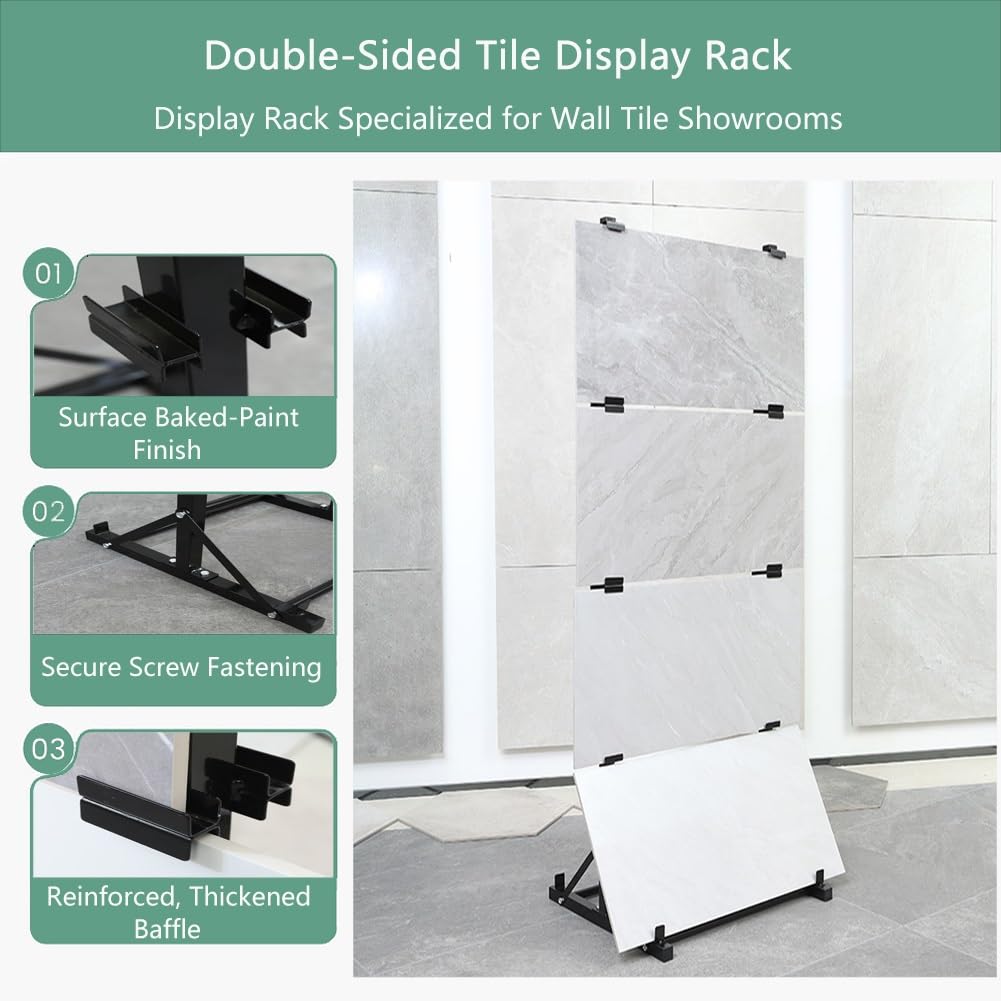 Présentoir Double Face pour Carreaux, Support Stable en métal pour plaques en céramique, idéal pour Les événements des vendeurs en Magasin.