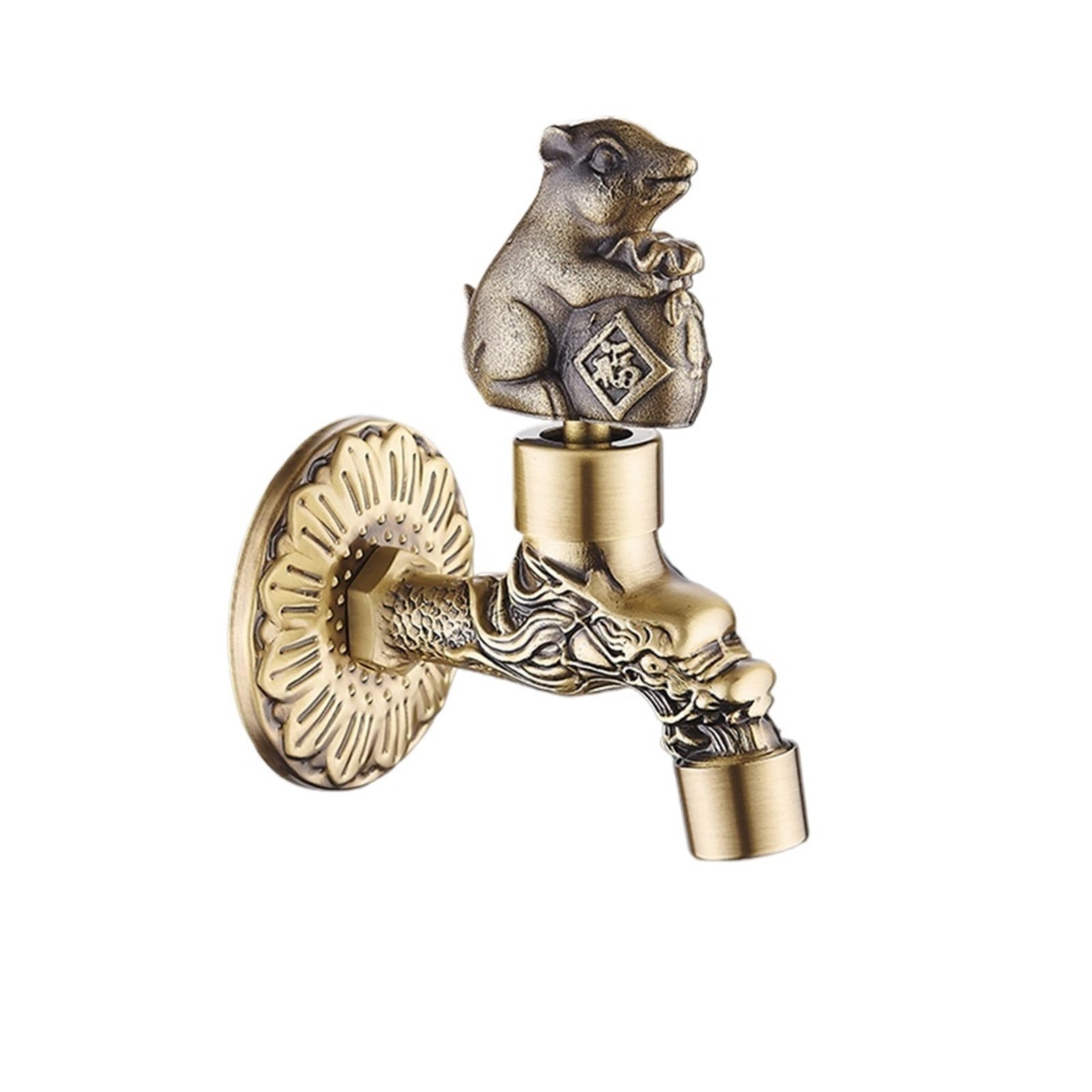 Garden Faucet Garden Faucet Bronze Dragon Carved Tap Bathroom Mop Washing Machine Outdoor for(Color-13)