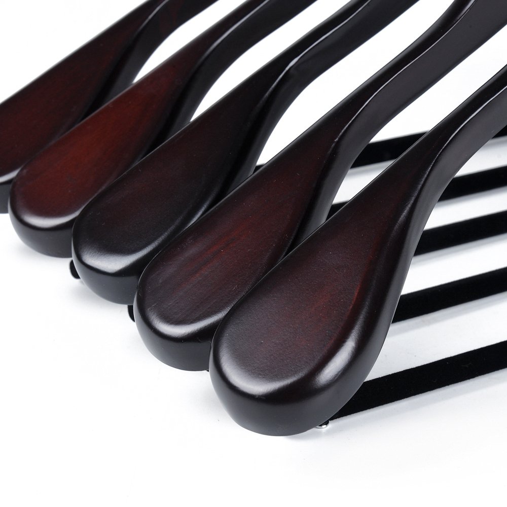 Quality Hangers Luxus-Kleiderbügel Aus Holz – 17,5 Zoll, Mit Hosenstange, Natürliche Oberfläche, 2er-Set