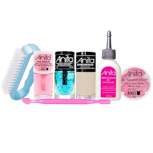 Anita Kit Completo para Unhas, Tratamento Fortalecedor e Crescimento com Escova