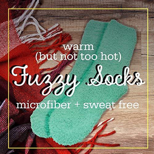 ARAD Premium Soft Warm Microfiber Fuzzy Socks-Multi Color- 2 Pairs- Striped Aqua and Solid Aqua3