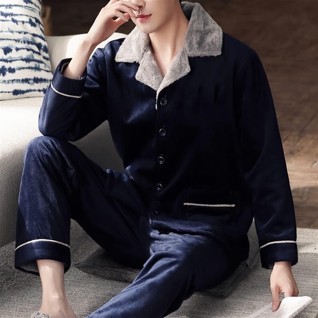 Winter Coral Velvet Layer Thickening and Warm Flannel Autumn and Large Size Homewear Suit