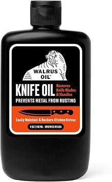 WALRUS OIL - Knife Blade & Wooden Handle Oil, 4 oz Bottle, 100% Natural Ingredients, Food-Contact Safe