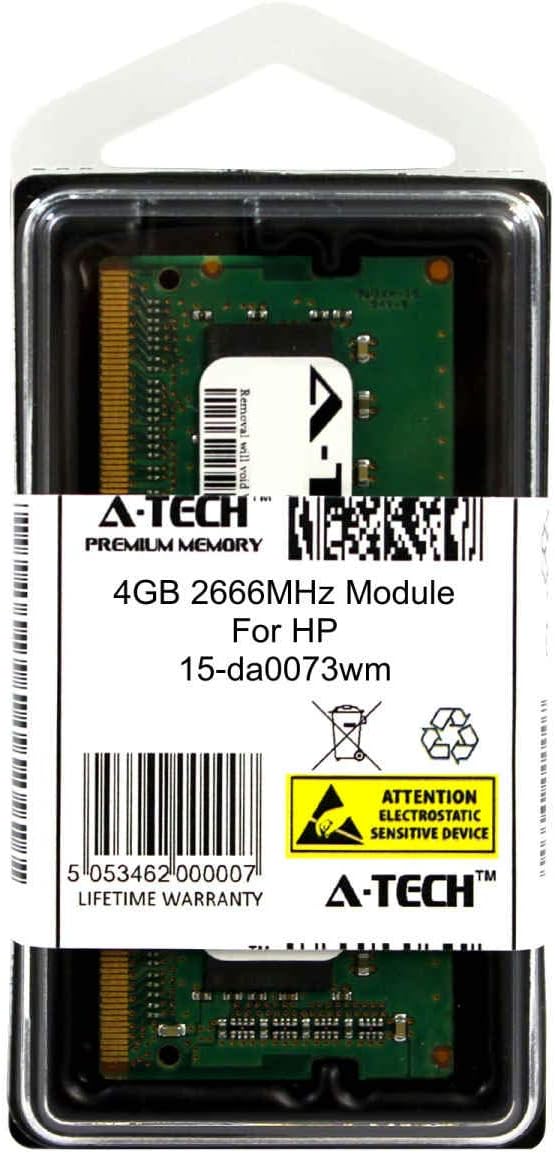 A-Tech 4GB Module for HP 15-da0073wm Laptop & Notebook Compatible DDR4 2666Mhz Memory Ram (ATMS381704A25977X1)