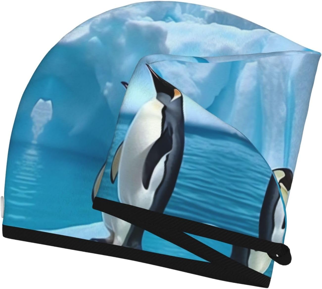 Penguins On The Iceberg Print Hair Towel Wrap Super Absorbent Microfiber Hair Drying Towel Quick Dry Hair Turban for Curly Long Thick Hair