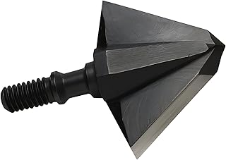 Tooth Of The Arrow Fixed Blade Broadheads, 100% USA Made, 100/125 Grain, 1-Inch Cut, 2-Blade, Single Bevel Hunting Broadheads, 3 Pack
