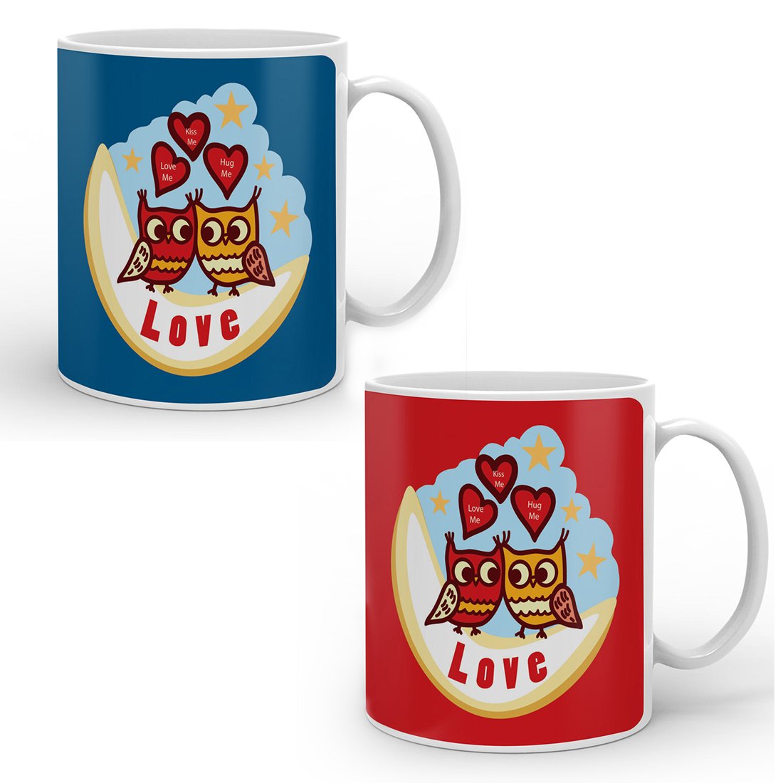 Indibni Ceramic Printed Tea & Coffee Mug,2-Pieces