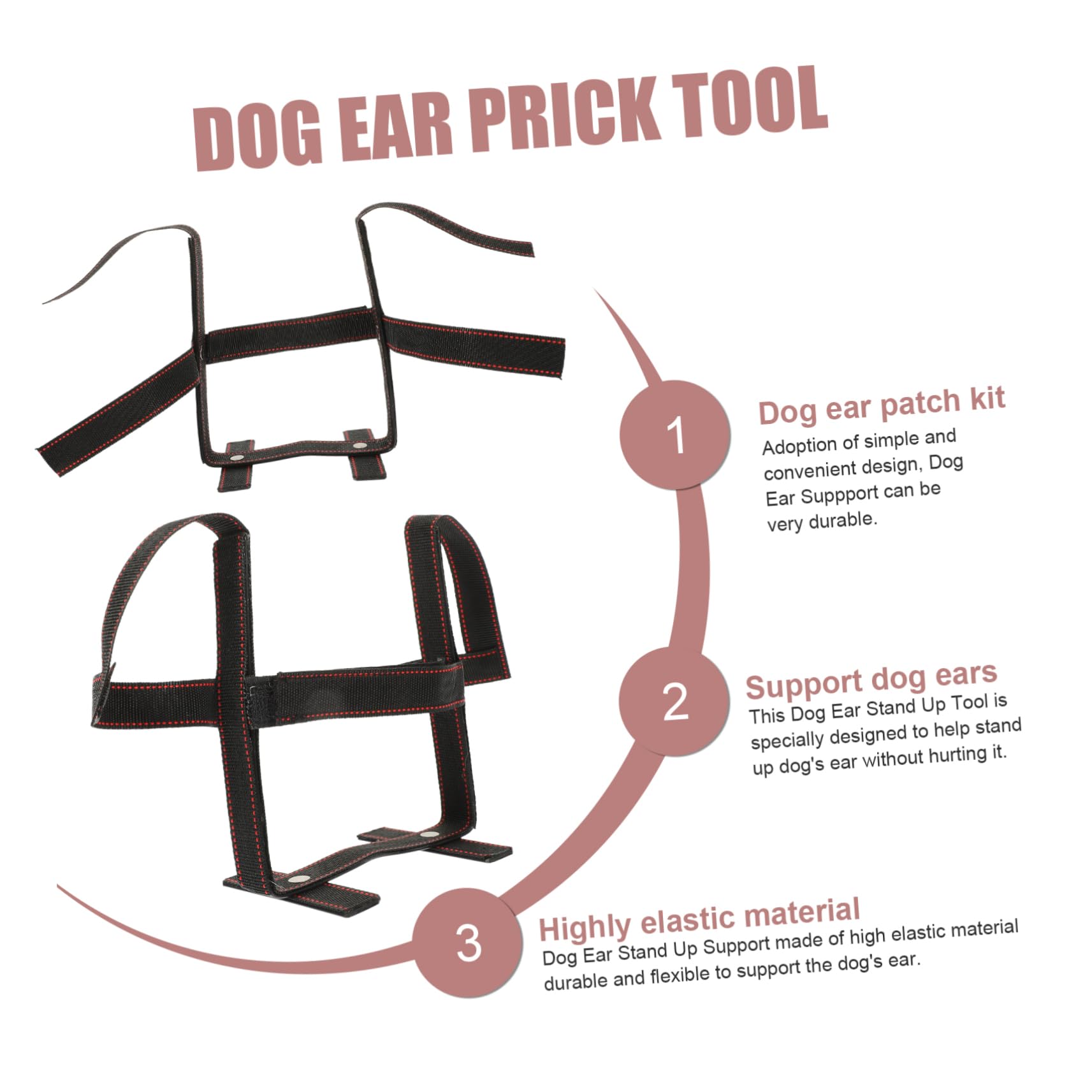 2 Juegos De Erector De Orejas, Kit para Colocar Las Orejas De Perro, Cuidado De Las Orejas De Perro, Soporte para Orejas De Perro, Kit De Soporte De Cinta para Orejas De Perro,