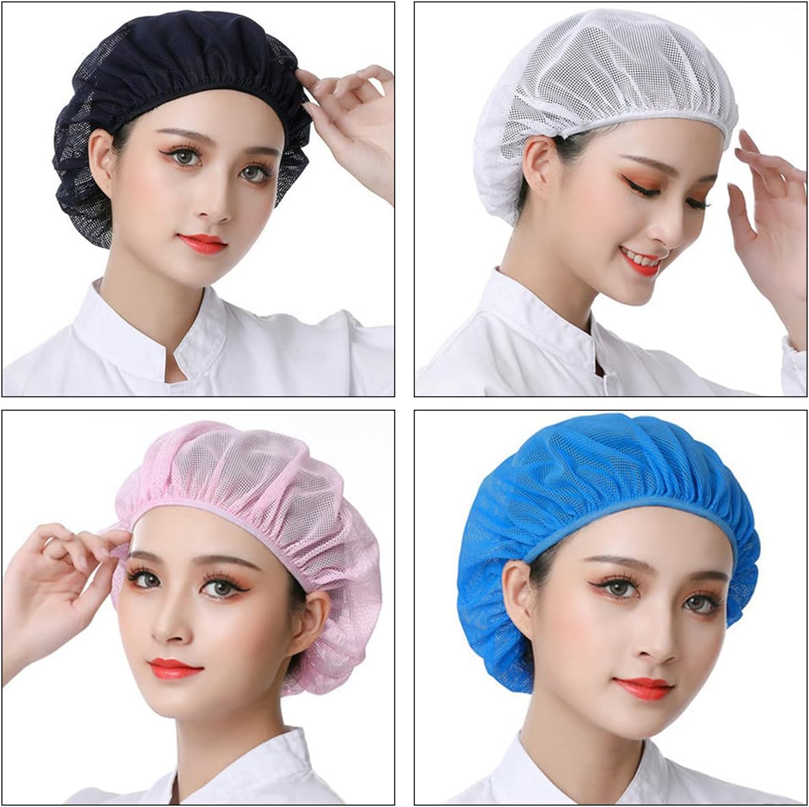 DXYAKY 6pcs Unisex Elastic Chef Hat Kitchen Cooking Hat Food Service Hair Nets Adjustable Mesh Cap - Image 7