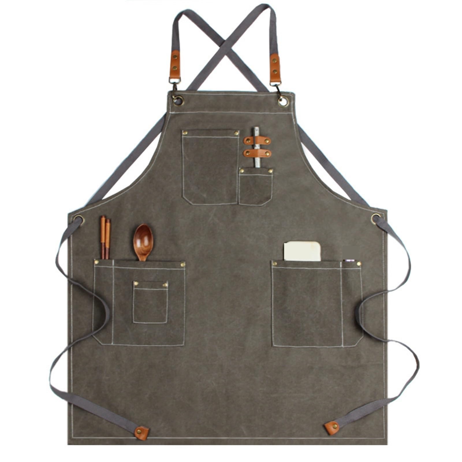 Delantal de Chef lona for barbero for hombre, restaurante, 2 uds., for camarero y camarera para Cocinar, Restaurante