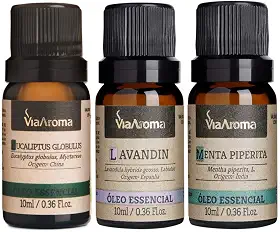 Kit Respiração 3 Óleos Essenciais Via Aroma 10ml