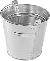 American Metalcraft PTUB87 1.16 Gal Natural Galvanized Steel Pail with Handle, 8" Dia - Rust-Resistant Bucket for Sandwiches, Condiments, Beverages