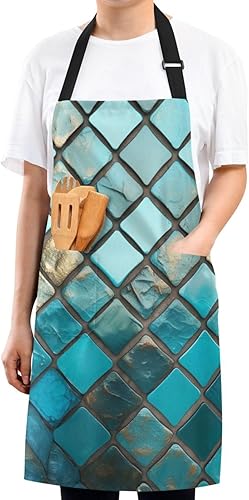 Miniatura 8 de RPLIFE Delantales de cocina con muchos perros, delantales de cocina a prueba de agua, delantales para hombres para cocinar, delantales de trabajo