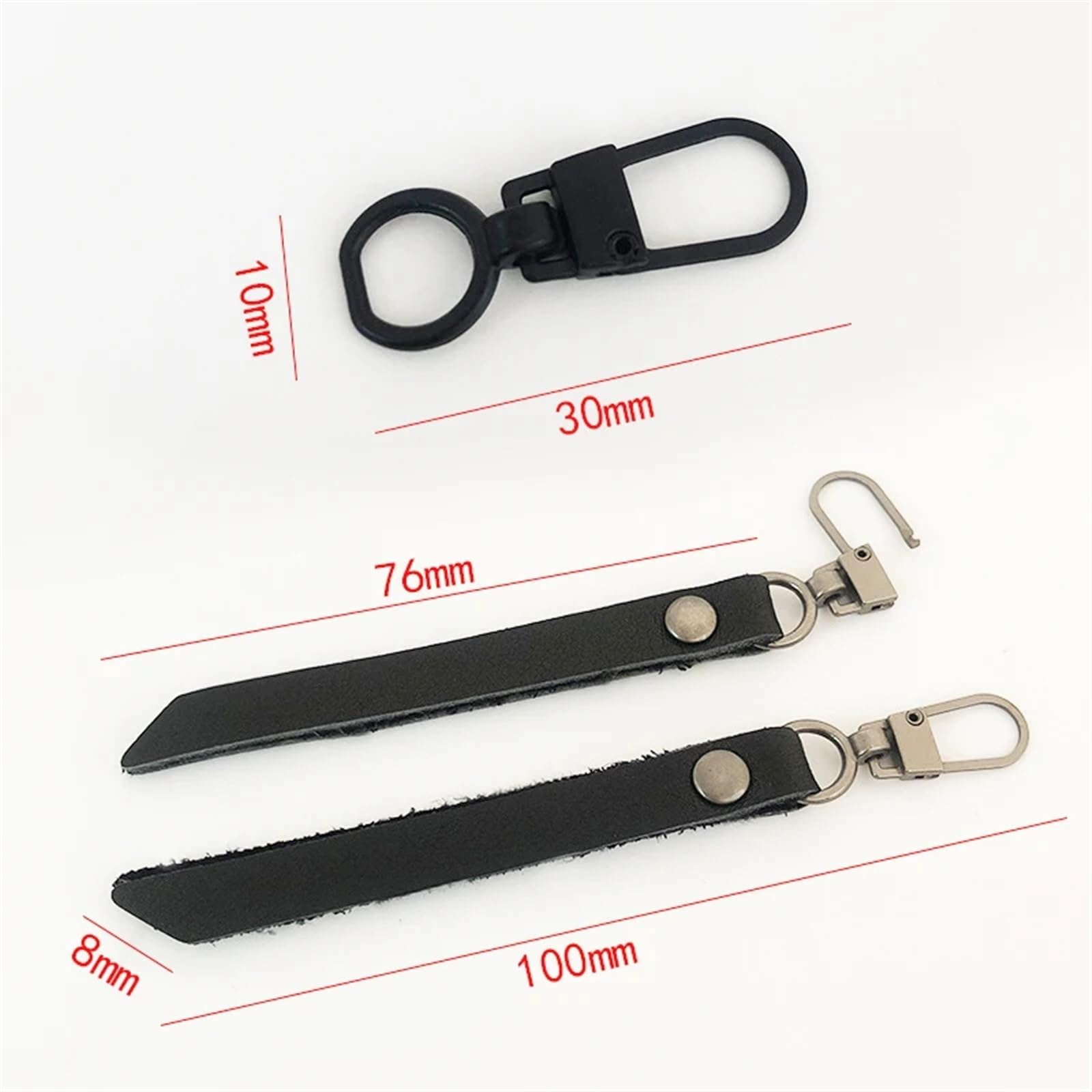 Reemplazo del tirador de cremallera, Tirador de cremallera de cuero Kit de reemplazo del extremo del tirador de cremallera Deslizador de cremallera for mochila Equipaje Reparación de cremalleras de br