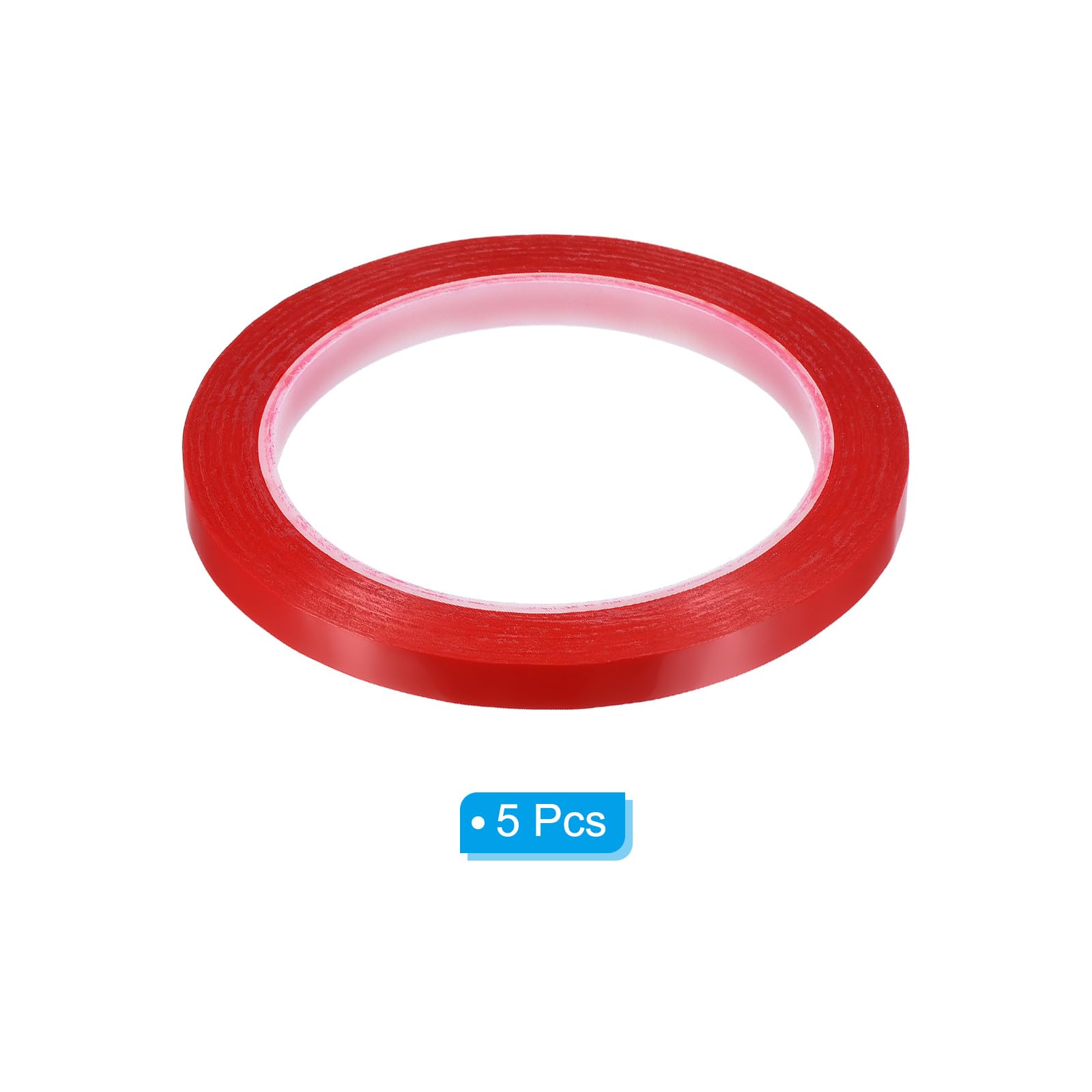 PATIKIL 11/32"(9mm) Whiteboard Tape, 5 Pack Thin Dry Erase Tape 72 Yard(66m) for Graphic Chart Marking DIY Art, Red - Image 3