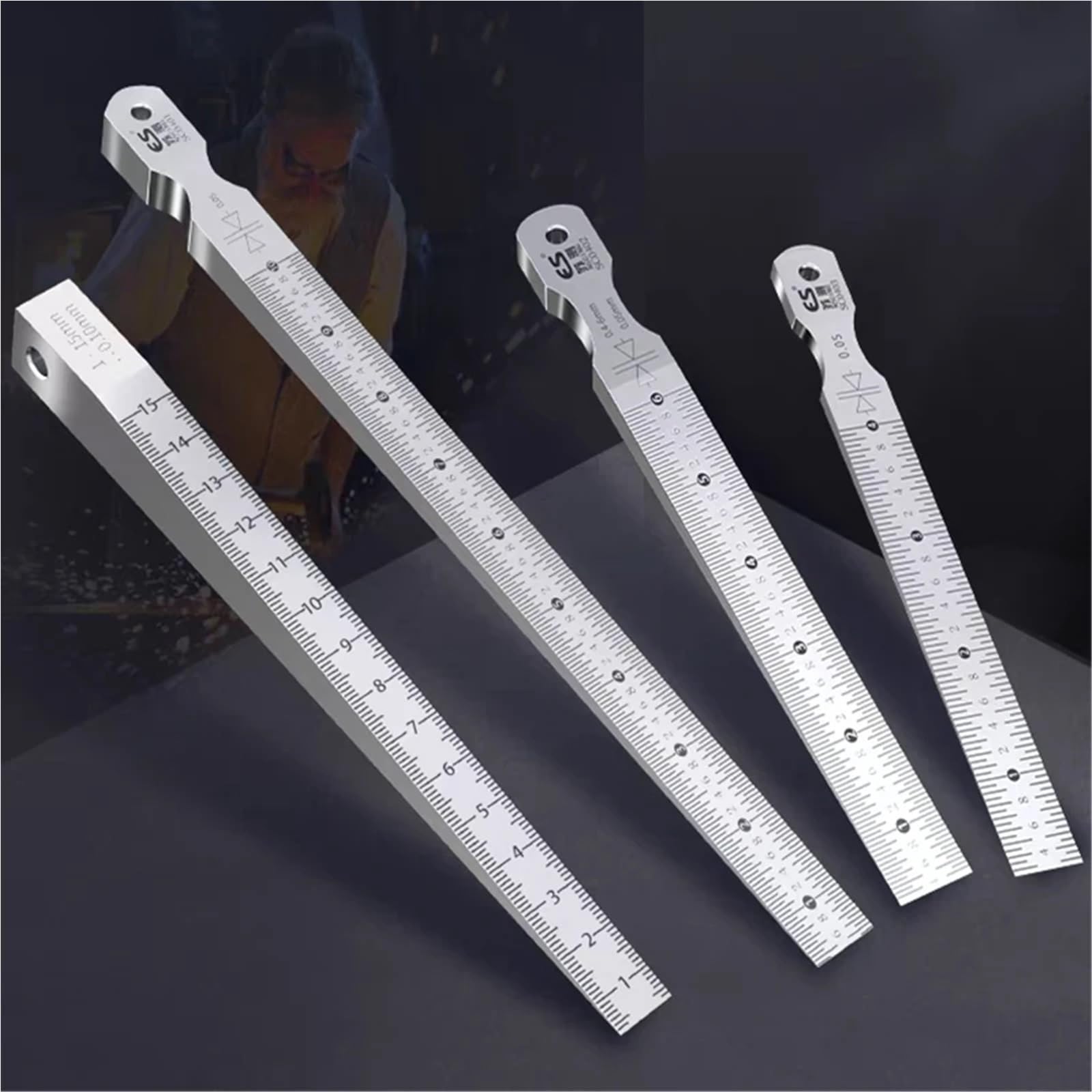 Misuratore di dimensioni fessure in acciaio inossidabile, calibro conico a cuneo, linea scala, piccole letture misurazione rapide, nonio, cucitura spazi stretti(0.5-10mm)