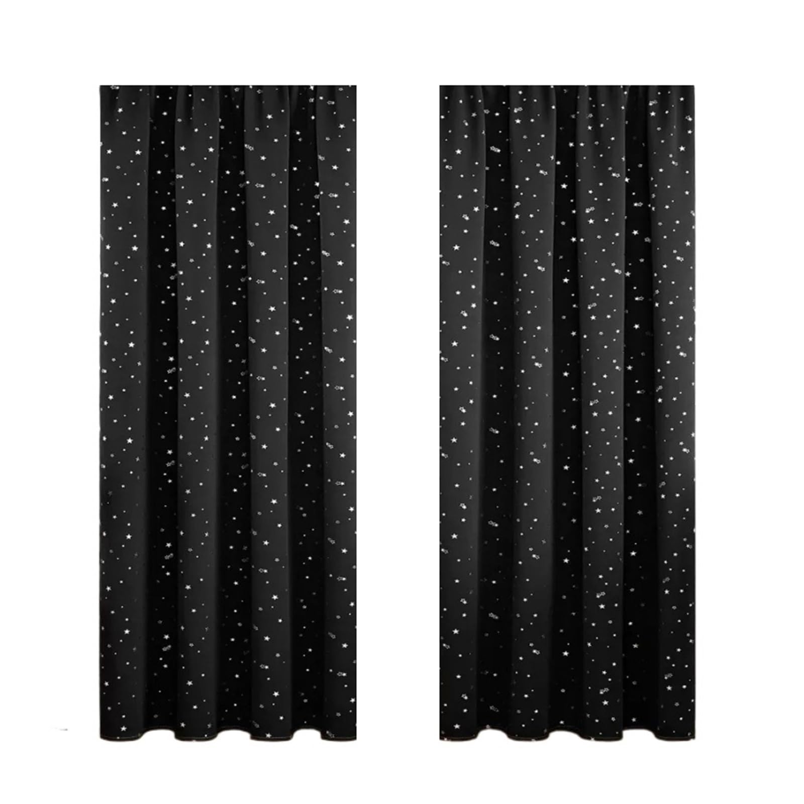 MWAHJU 2pc Blackout Curtain, Solid Color With Metallic Star Pattern, Polyester Blend, Room Darkening, Thermal Insulated For Living Room(W100xH200cm)