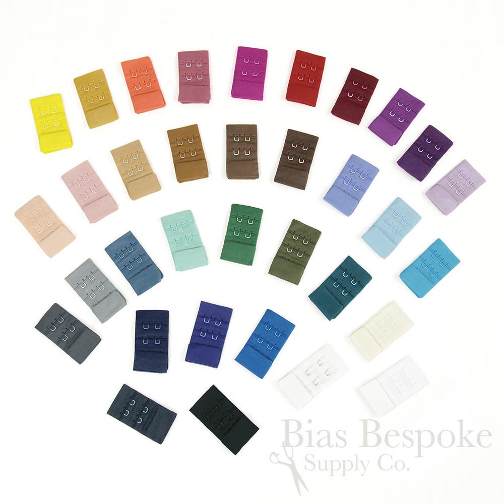 Set of 5 AVA Tricot Bra Hook & Eye Fasteners, Burgundy, Made in Italy