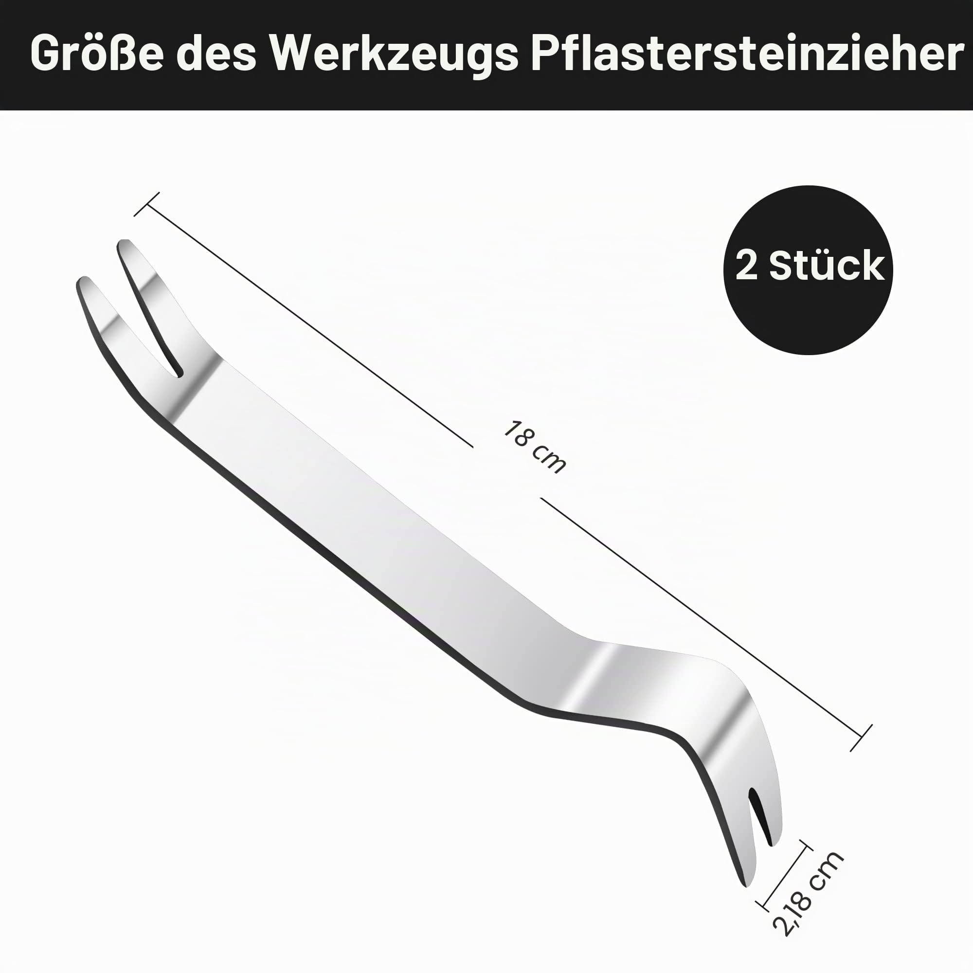 2 Stück Terrassenpflasterstein-Ausdreher-Werkzeug, Pflastersteinentfernungswerkzeug für Garten, Rasen, Hof, Ersatz für Pflastersteine, Terrassenblöcke, Auto-Zierleisten-Entfernungswerkzeug für