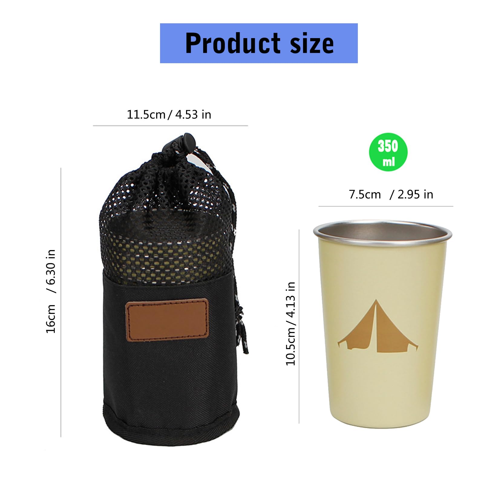 Generisch 350 ml Edelstahl Trinkbecher für Outdoor Reisen