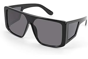 Side Shield Rectangle Oversized Shield Sunglasses