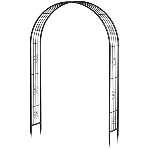 83in Steel Garden Arch Arbor Trellis for Climbing Plants Outdoor,Yard,Garden,Climbing Plants 7ft Decorative Wire Lattice,Outdoor Wedding Arch(Black)
