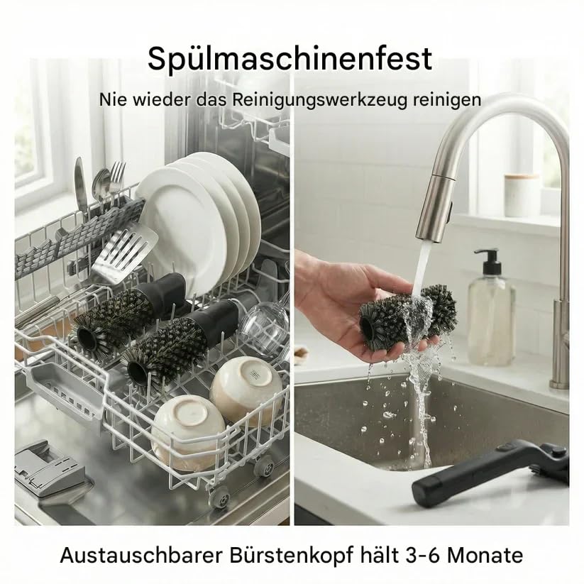 GrillWizz grillbürste elektrisch, kabelloser grillreiniger, USB-C Edelstahl | GrillWizz Elektrische Grillbürste: Kabelloser Grillreiniger mit Edelstahlborsten & USB-C. Reinigt Guss- und Edelstahlroste.