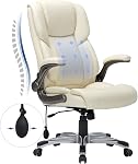 COLAMY Président du Bureau exécutif de haut niveau - Chaise en cuir de bureau ergonomique avec bras rembourrés, fermeture à glissière réglable, chaise roulante pivotante pour l'étude de travail des adultes, noir