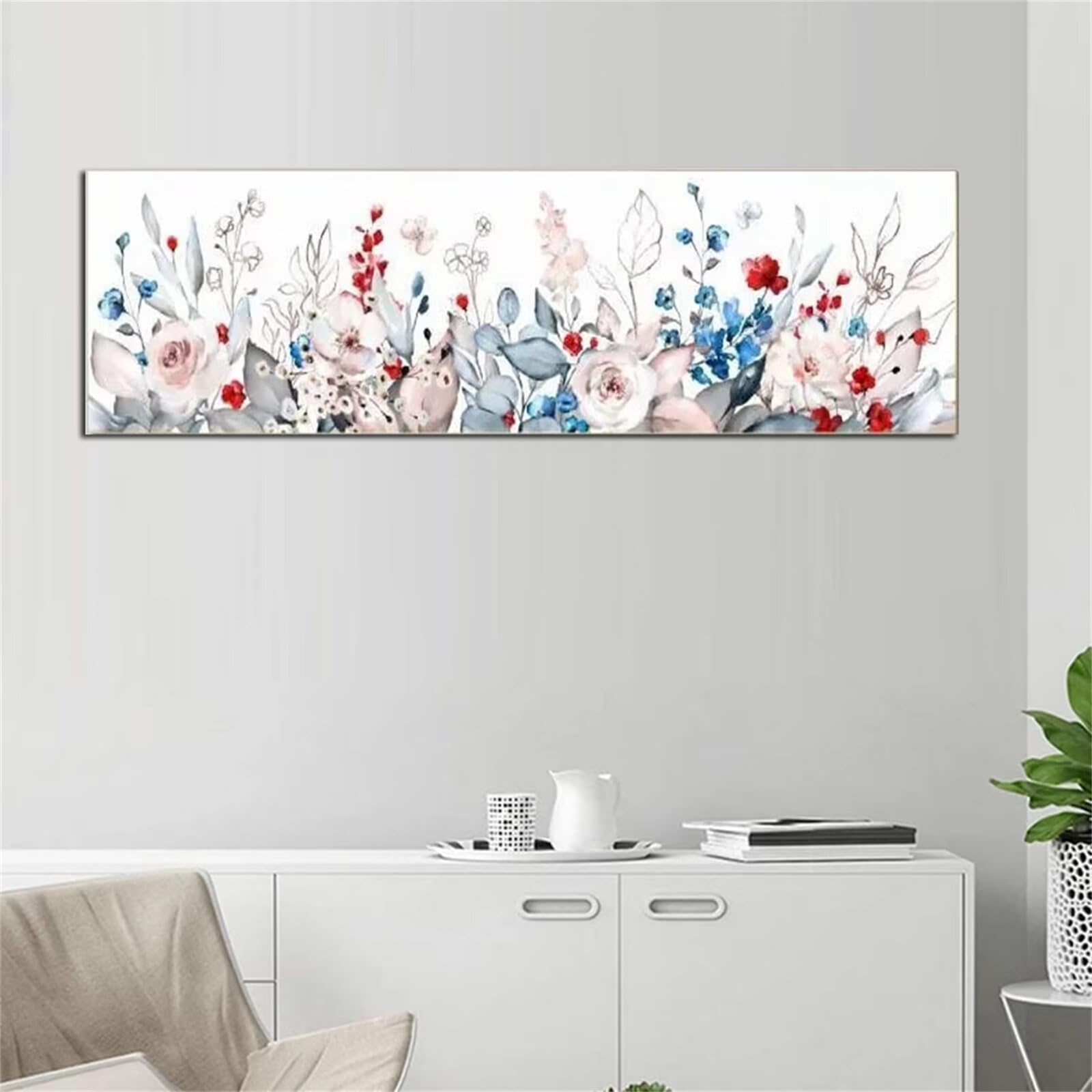 Diamond Painting Fleurs d'Aquarelle 5D - Broderie Diamant Grand Format 70x140cm