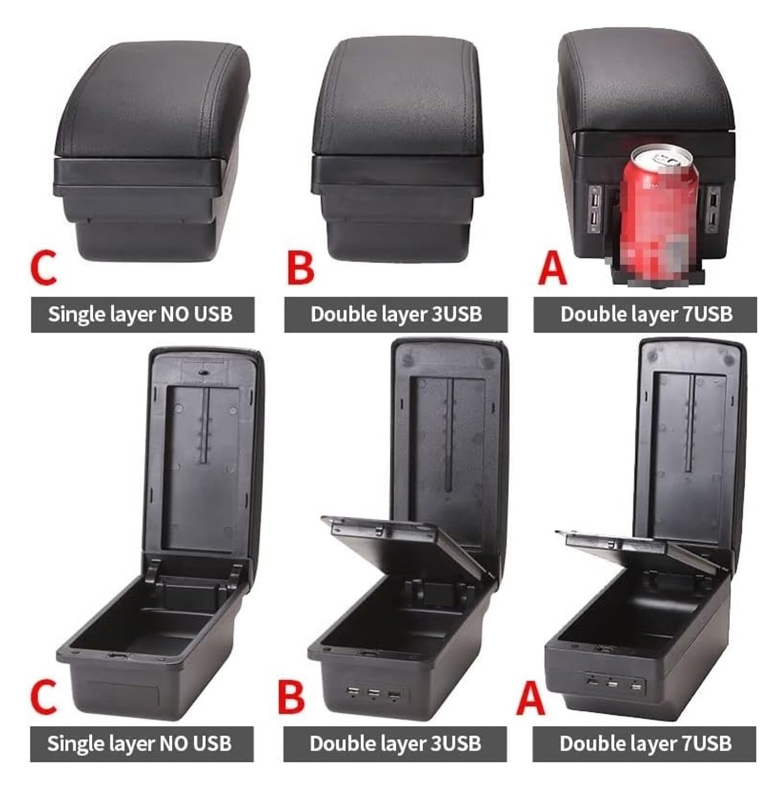 Per Astra J 2012-2020 Box Bracciolo Auto Centrale Portaoggetti Dettagli Interni Accessori Copri Bracciolo Auto(C2 No USB)