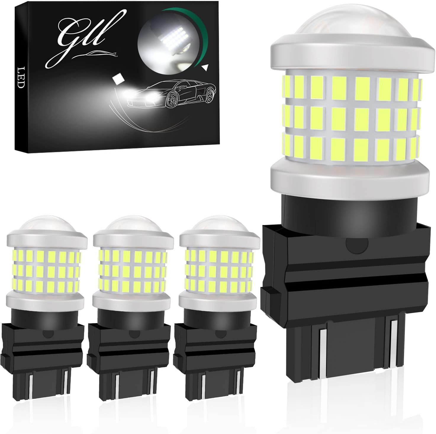 GLL 3157 3156 3057 3157A 4057 4157 LED Bulb White,Super Bright LED Replacement Lamp