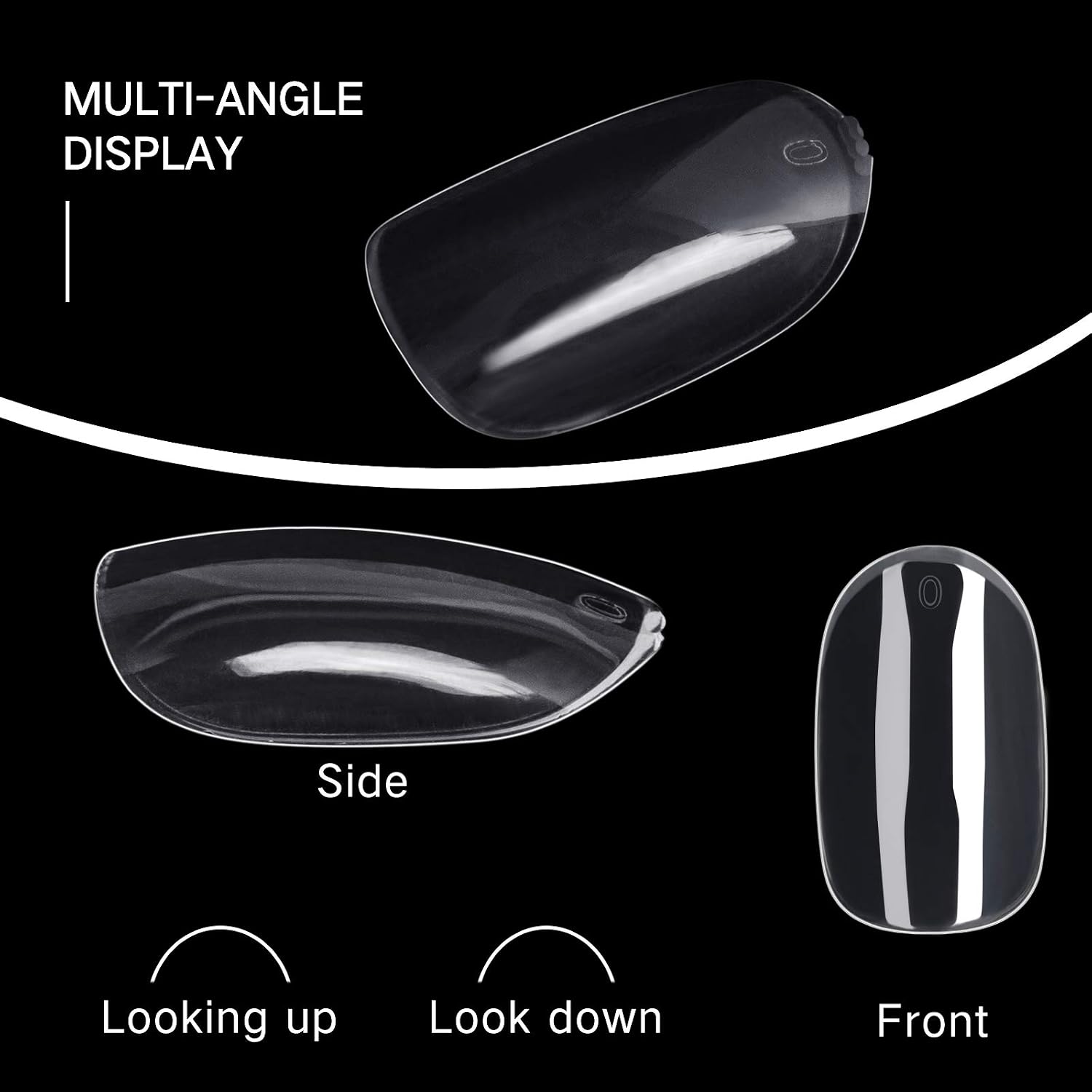 Vcedas Short Oval Full Cover Nail Tips 500PCS Clear Short False Nail 10 Sizes Short Acrylic Nails for Extension Nails with Box