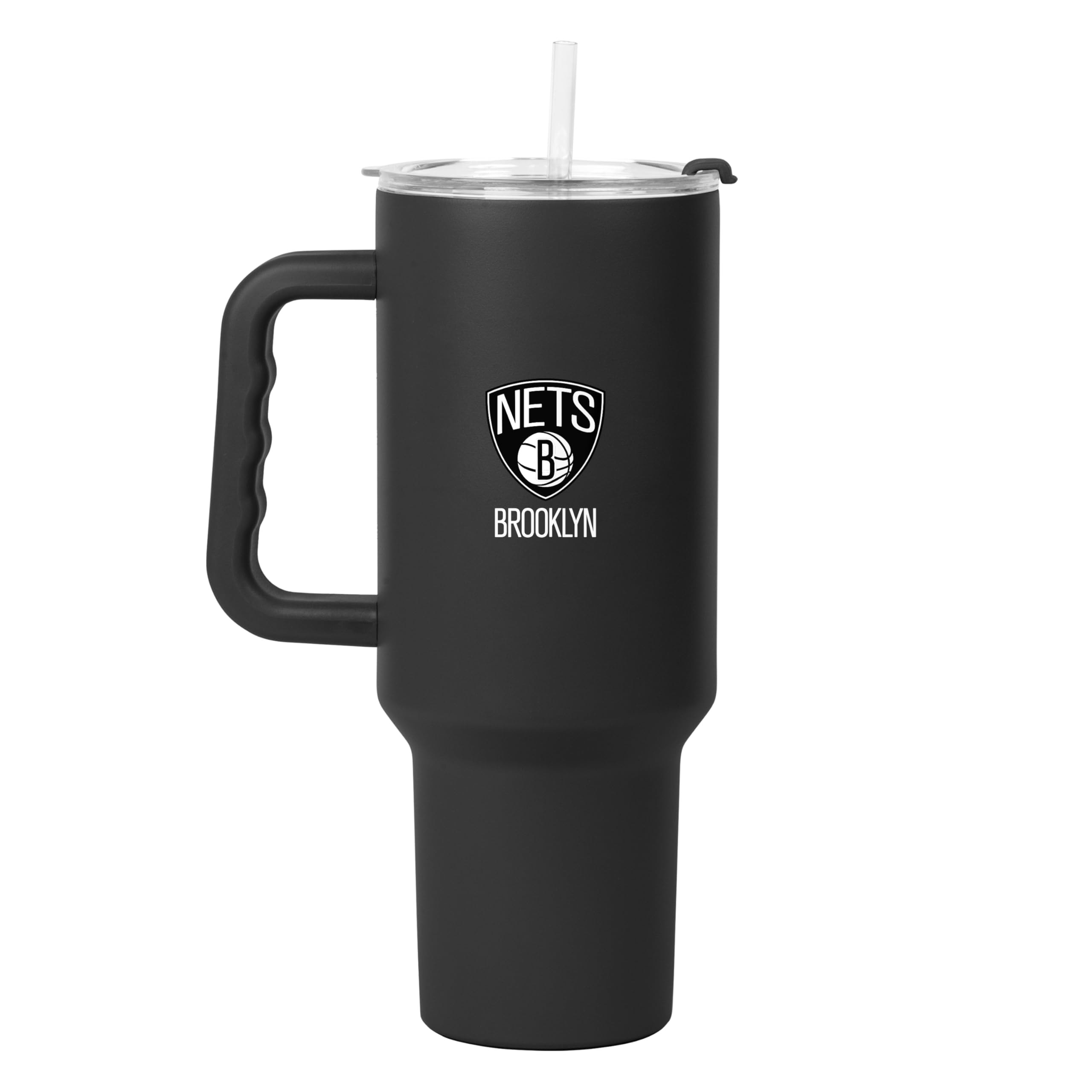 FANMATS NBA 40 oz Stainless Steel Handled Tumbler – Durable Powder Coat Finish - Fits Most Cup Holders, Vaccum Insulated, Officially Licensed NBA Cup - Comes With Straw
