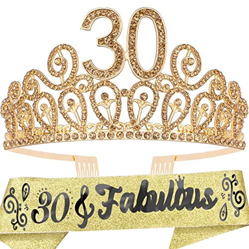 30th Birthday, 30th Birthday Gifts for Her, 30th Birthday Decorations for Women, 30th Birthday Sash, 30th Birthday Tiara, 30th Birthday Crown and Sash, 30th Birthday Crown, 30th Birthday Gifts
