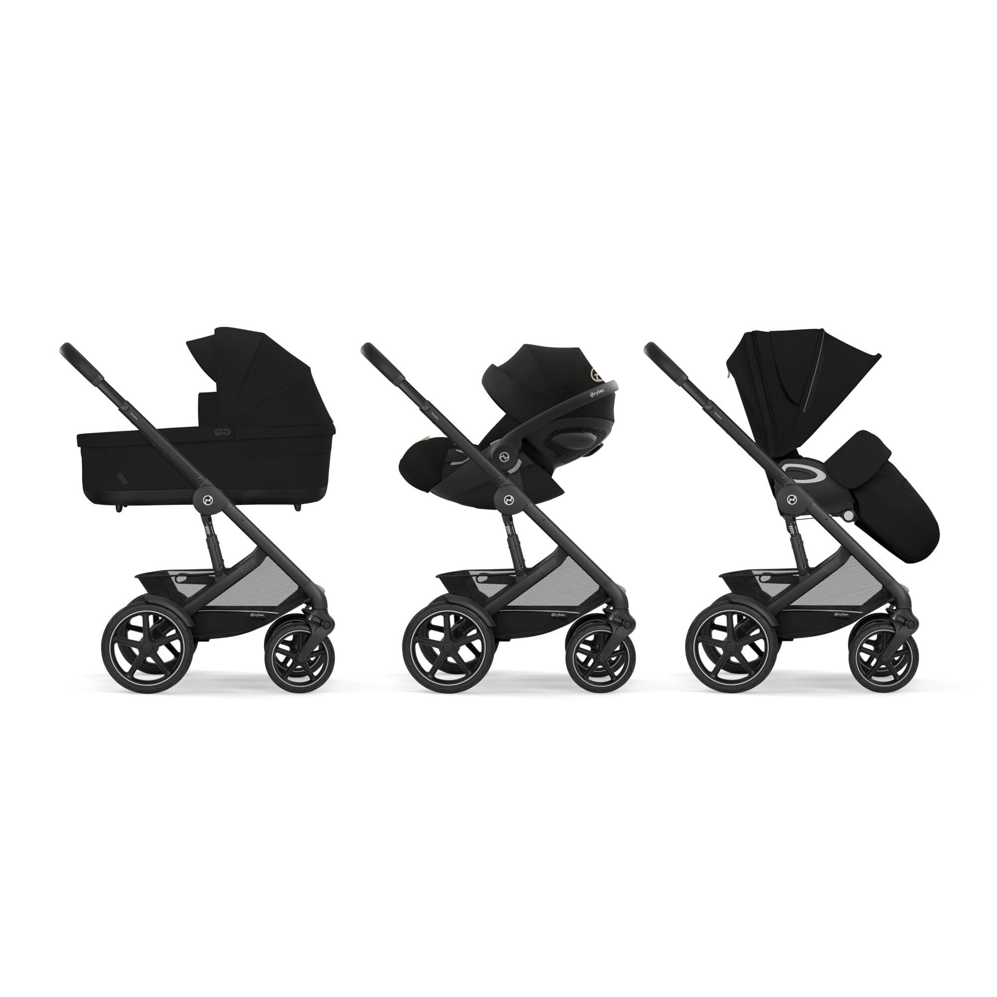 CYBEX Gold TALOS S LUX Passeggino, Dalla Nascita Fino a 22 kg (circa 4 anni), Con Sospensioni Fuoristrada, Maniglione Regolabile e Posizione Reclinabile Ergonomica, Moon Black