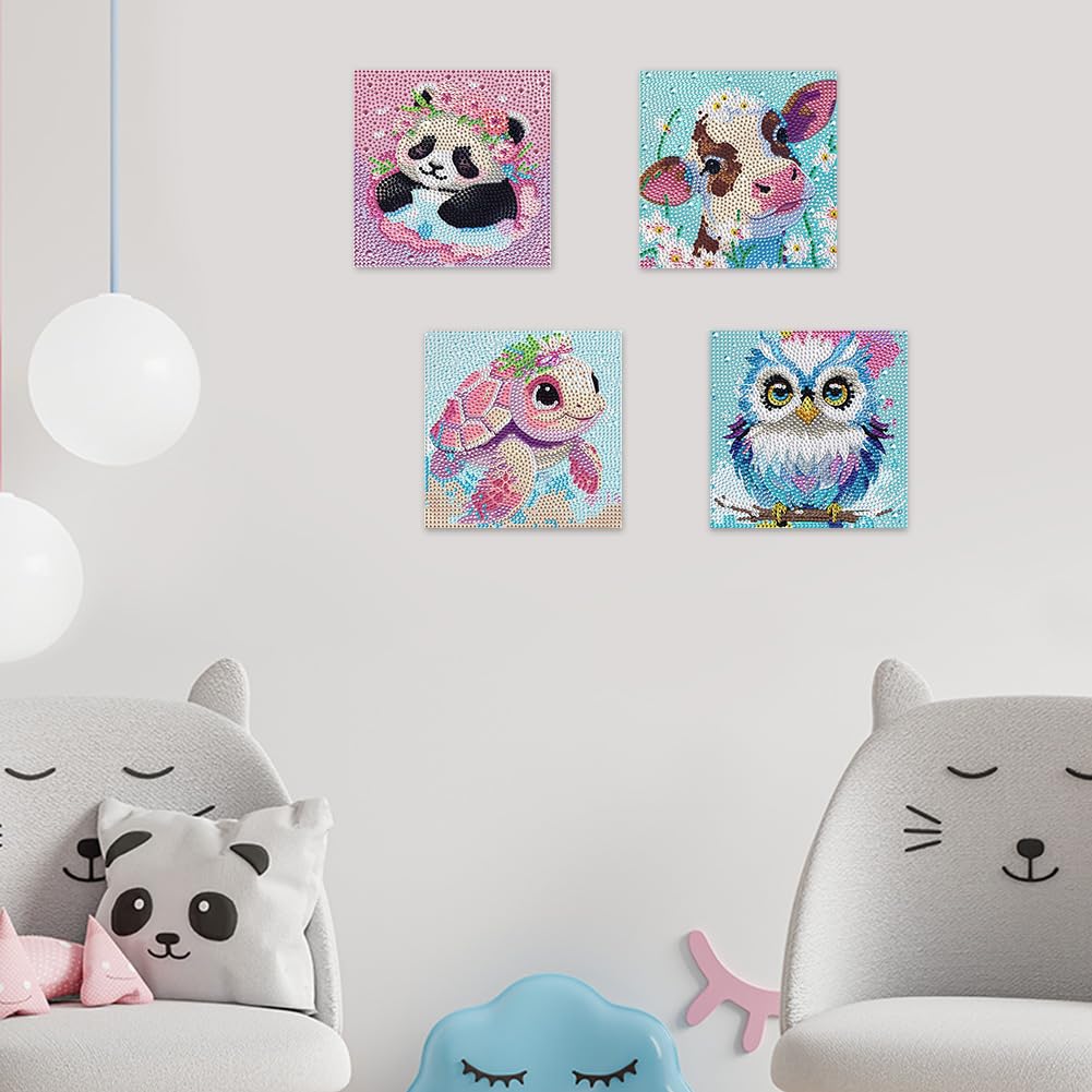 Kit Diamond Painting 5D FAYAHAR – Quadro Fai Da Te Con Cornice, Motivo Panda 16,5x16,5 Cm, Regalo Creativo Per Bambini E Decorazione Casa
