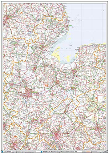 Carte murale Peterborough PE codes postaux impression papier haute netteté