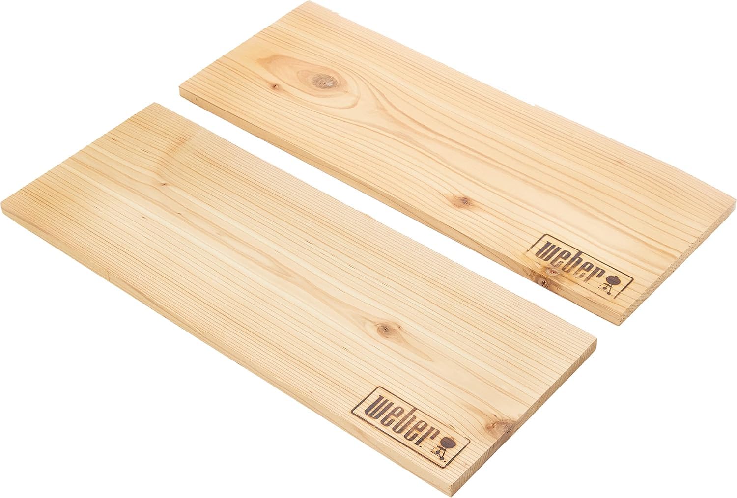 Weber Tablas de Cedro Rojo del Pacífico para ahumar, Grandes (40 x 15cm), Paquete de 2, Aroma Dulce y Suave, Ideal para Queso, Verduras, Pescado y Aves de Corral, Hechas de Maderas Naturales (17831)