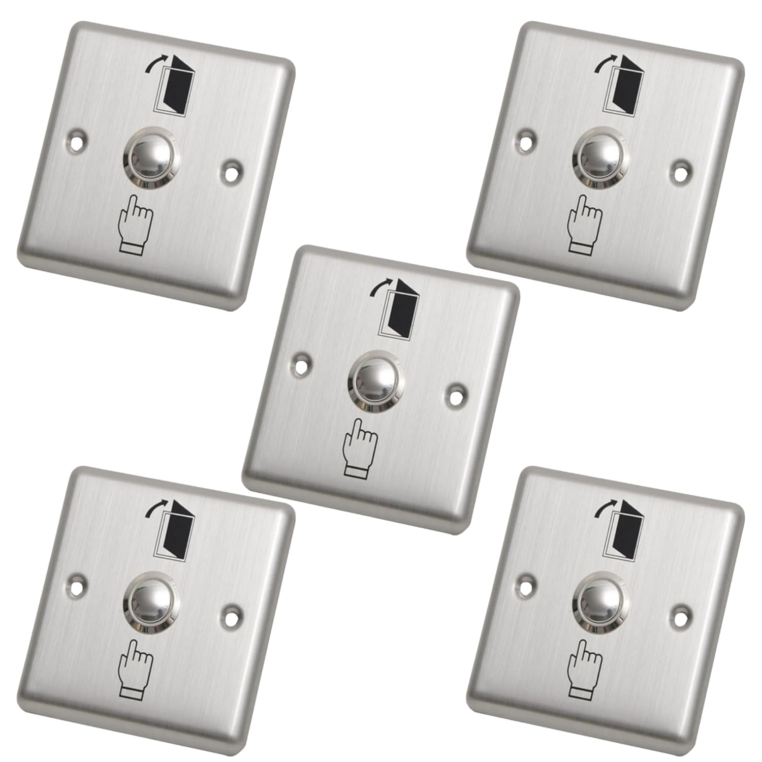 speedio heavy duty door release push button – stainless steel exit switch for office, apartment, access control systems – wall mount, secure unlock for magnetic/electric door locks - pack of (5)