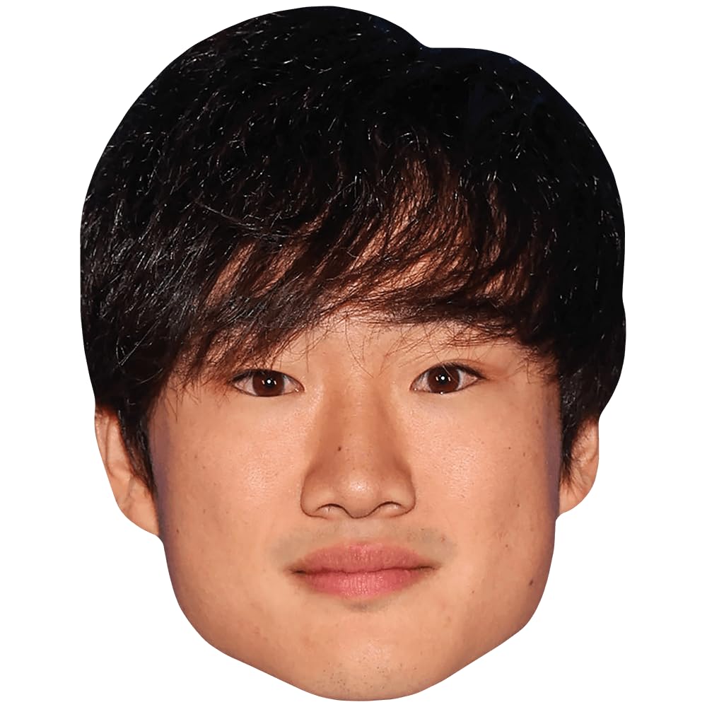 Celebrity Cutouts Lifelike Yuki Tsunoda (Brown Hair) Celebrity Mask, Flat Card Face, Fancy Dress Mask