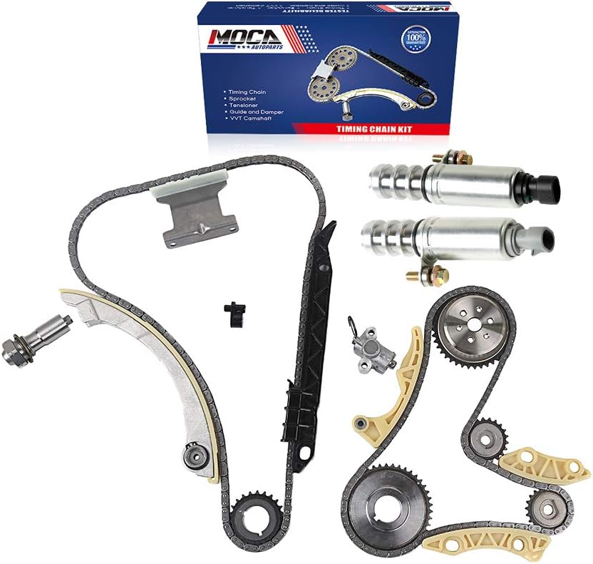 MOCA Timing Chain Kit & VVT Solenoid for 08-10 Saturn Vue 2.4L & Chevy HHR 2.0L & Chevy Cobalt 2.0L & Chevy Malibu 2.4L & 07-10 Saturn Sky 2.0L/2.4L